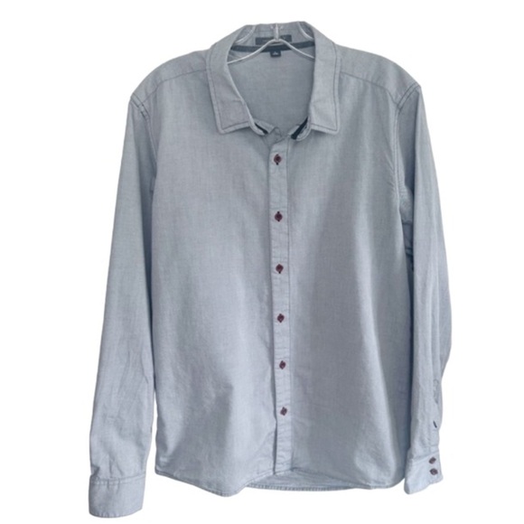 Travis Mathew Gray Cotton Dress Shirt Size Large - Picture 1 of 8